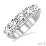 2 1/2 Ctw 5 Stone Round Cut Diamond Wedding Band in 14K White Gold