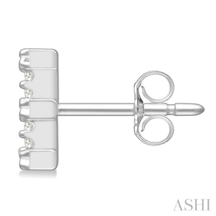 1/10 Ctw Initial 'E' Single Cut Diamond Earrings in 10K White Gold