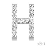 1/10 Ctw Initial 'H' Single Cut Diamond Earrings in 10K White Gold