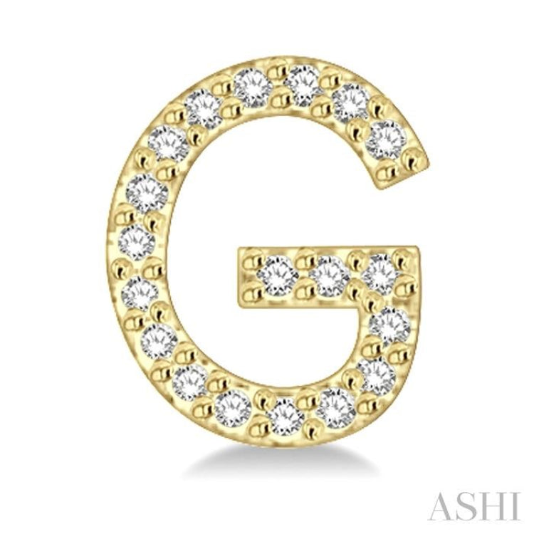 1/8 Ctw Initial 'G' Single Cut Diamond Earrings in 10K Yellow Gold