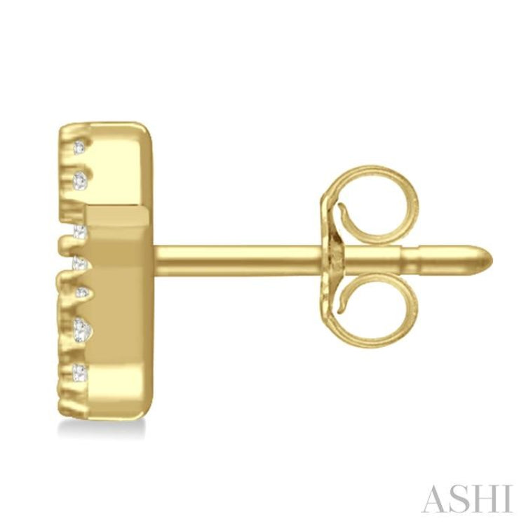 1/8 Ctw Initial 'G' Single Cut Diamond Earrings in 10K Yellow Gold