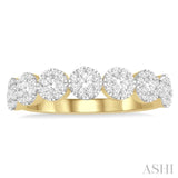 1/2 Ctw Jointed Circular Mount Lovebright round Cut Diamond Band in 14K Yellow and White Gold