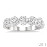 1/2 Ctw 5-Stone Lovebright Round Cut Diamond Band in 14K White Gold