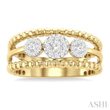 1/4 Ctw Past, Present & Future Lovebright Round Cut Diamond Fashion Ring in 14K Yellow and White Gold