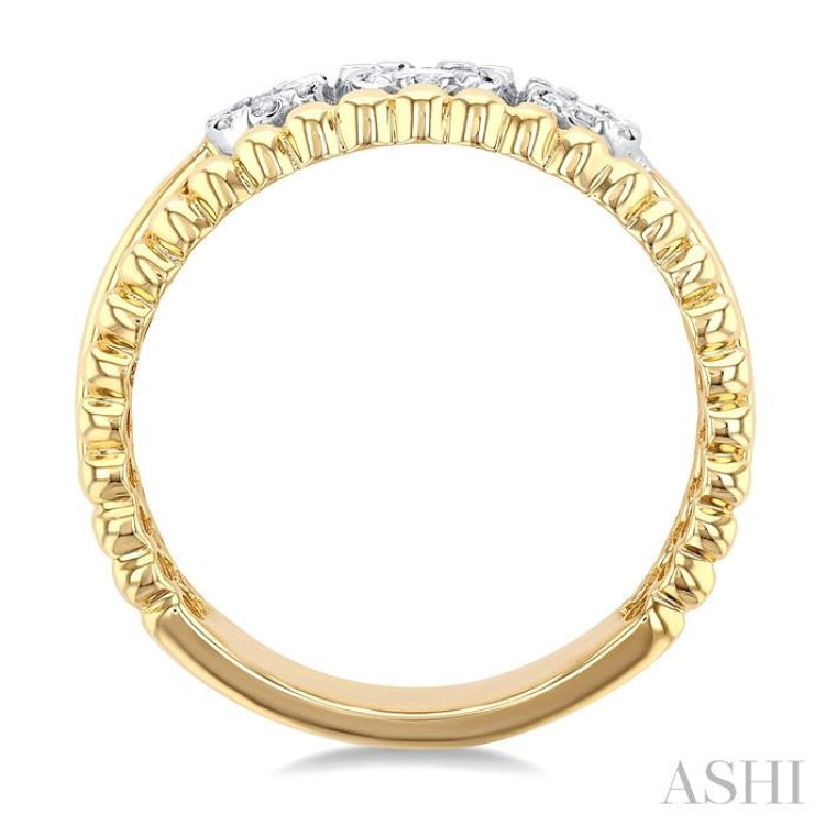 1/4 Ctw Past, Present & Future Lovebright Round Cut Diamond Fashion Ring in 14K Yellow and White Gold