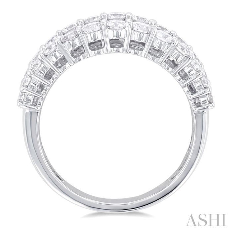 2 3/8 Ctw Baguette and Round Cut Diamond Fashion Band in 14K White Gold