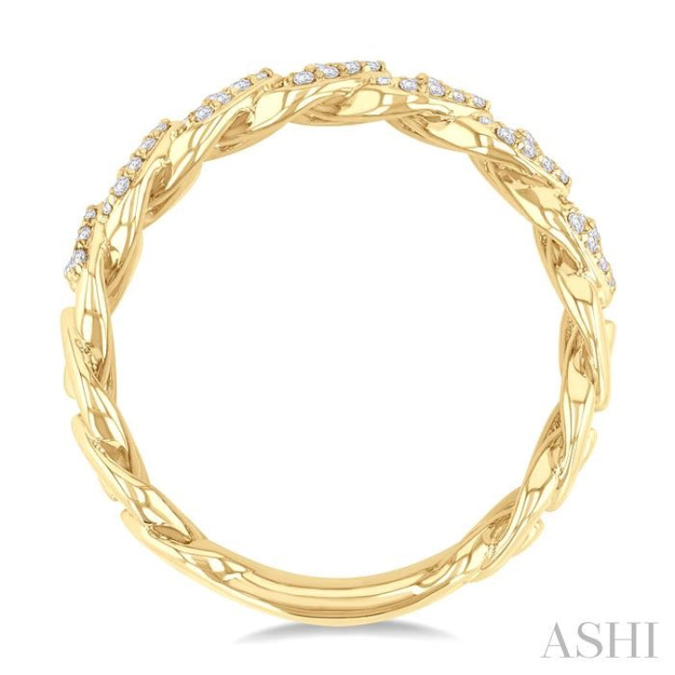 1/2 Ctw Cuban Link Round Cut Diamond Fashion Band in 14K Yellow Gold