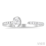 3/8 Ctw Oval and Round Cut Diamond Fashion Open Ring in 14K White Gold