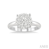 1/3 Ctw Lovebright Round Cut Diamond Bridal Ring in 14K White Gold