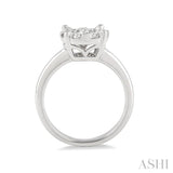 1/3 Ctw Lovebright Round Cut Diamond Bridal Ring in 14K White Gold