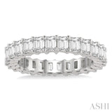 3 ctw Eternity Emerald Cut Diamond Wedding Band in 14K White Gold
