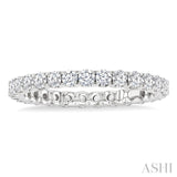 1 Ctw Round Cut Diamond Eternity Wedding Band in 14K White Gold