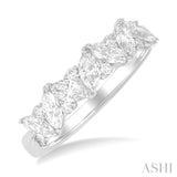 1.00 Ctw Scatter Marquise and Round Cut Diamond Fashion Band in 14K White Gold