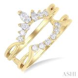 3/8 ctw Marquise, Pear and Round Cut Diamond Chevron Insert Ring in 14K Yellow Gold