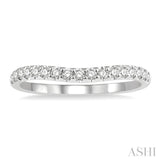 1/4 ctw Arched Center Round Cut Diamond Wedding Band in 14K White Gold