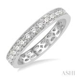 1.00 Ctw Round Cut Diamond Eternity Wedding Band in 14K White Gold