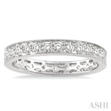 1.00 Ctw Round Cut Diamond Eternity Wedding Band in 14K White Gold