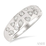1/4 Ctw Round Cut Diamond Mosaic Wide Fashion Band in 10K White Gold