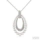 1/10 Ctw Circular Bold Bead Round Cut Bead Bijoux Diamond Fashion Pendant With Chain in Sterling Silver
