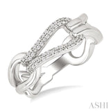 1/10 Ctw Open Window Bold Knot Link Round Cut Diamond Fashion Ring in Sterling Silver