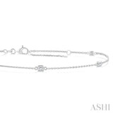 1/4 Ctw Princess Cut Diamond Station Bracelet in 14K White Gold