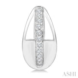 1/6 Ctw Round Cut Diamond Bold Fashion Hoop Earrings in 10K White Gold