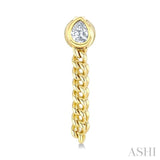 1/3 Ctw Bezel Set Pear Cut Diamond Curb Link Fashion Earrings in 14K Yellow Gold