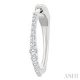 1/4 Ctw Round Cut Diamond Graduated Riviera Hoop Earrings in 14K White Gold