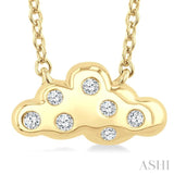 1/20 Ctw Cloud Single Cut Diamond Petite Fashion Pendant With Chain in 10K Yellow Gold