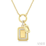 1/6 Ctw Emerald Charm Round Cut Diamond Fashion Pendant With Chain in 10K Yellow Gold