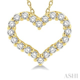 1/4 Ctw Heart Shape Round Cut Diamond Pendant With Chain in 14K Yellow Gold