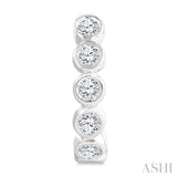1/4 Ctw Petite Bezel Set Round Cut Diamond Fashion Half Hoop Earrings in 10K White Gold
