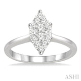 1/3 Ctw Marquise Shape Diamond Lovebright Ring in 14K White Gold