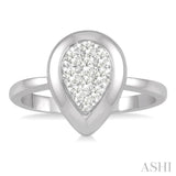 1/3 ctw Pear Shape Diamond Lovebright Ring in 14K White Gold