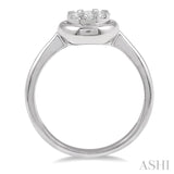 1/3 Ctw Round Diamond Lovebright Ring in 14K White Gold