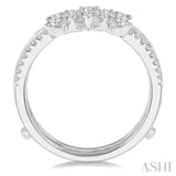 3/4 ctw Pear Cut & Round Cut Diamond Insert Ring in 14K White Gold
