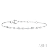 1/4 Ctw Round Cut Diamond Floating Fashion Chain Bracelet in 10K White Gold