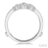 1/4 ctw Marquise Fleur De Lis Round Cut Diamond Insert Ring in 14K White Gold