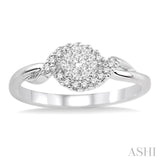 1/5 Ctw Lovebright Round Cut Diamond Engagement Ring in 14K White Gold