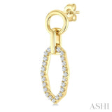 1/3 Ctw Geometric Shape Link Round Cut Diamond Fashion Earring in 10K Yellow Gold