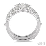 1 ctw Round Cut Diamond Insert Ring in 14K White Gold