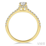 1/5 Ctw Round Cut Diamond Semi-Mount Engagement Ring in 14K Yellow Gold