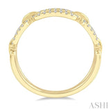 1/5 Ctw Round Cut Diamond Paperclip Ladies Ring in 14K Yellow Gold