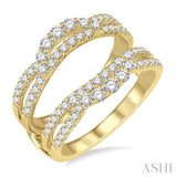 1 ctw Round Diamond Insert Ring in 14K Yellow Gold