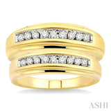 1/3 Ctw Round Cut Diamond Duos Ring Set in 10K Yellow Gold
