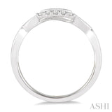 1/10 Ctw Round Cut Diamond Wedding Band in 14K White Gold