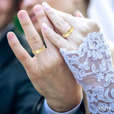 1/6 Ctw Princess Cut Diamond Duos Ring Set in 14K Yellow Gold