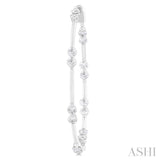 2 Ctw Front and Inner Back Round Cut Diamond Hoop Earrings in 14K White Gold