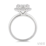 3/4 Ctw Lovebright Round Cut Diamond Engagement Ring in 14K White Gold