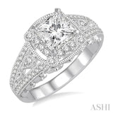 3/8 ctw Round Diamond Semi-Mount Engagement Ring in 14K White Gold